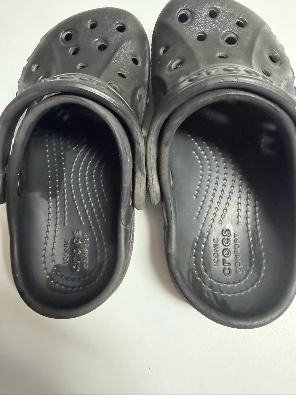 CROCS Kids Black Vented Clogs with Heel Strap